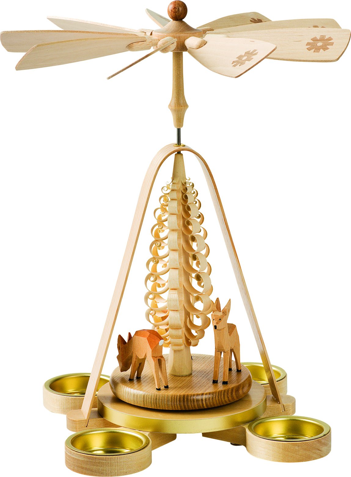 RGL - 16682 - Glässer Volkskunst 'Pyramide Rehe für Teelichter' 28cm
