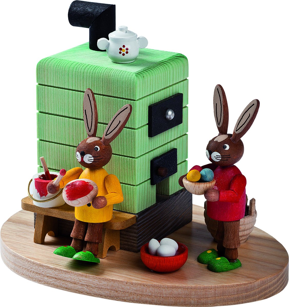 RGL - 13073 - Glässer Volkskunst 'Rauchofen Hasen am Ofen'