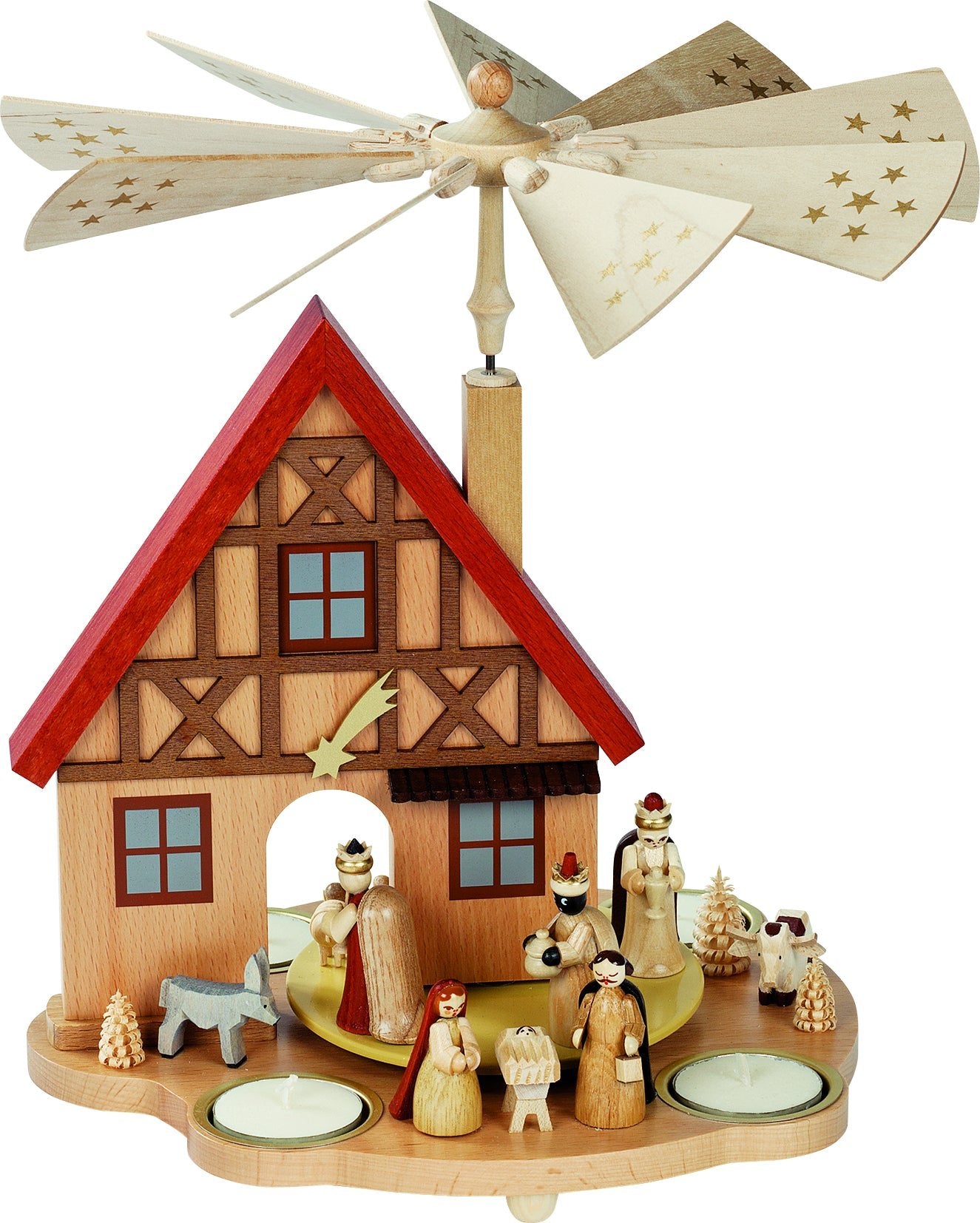 RGL - 16240 - Glässer Volkskunst 'Tischpyramide Haus Christi Geburt' 29cm