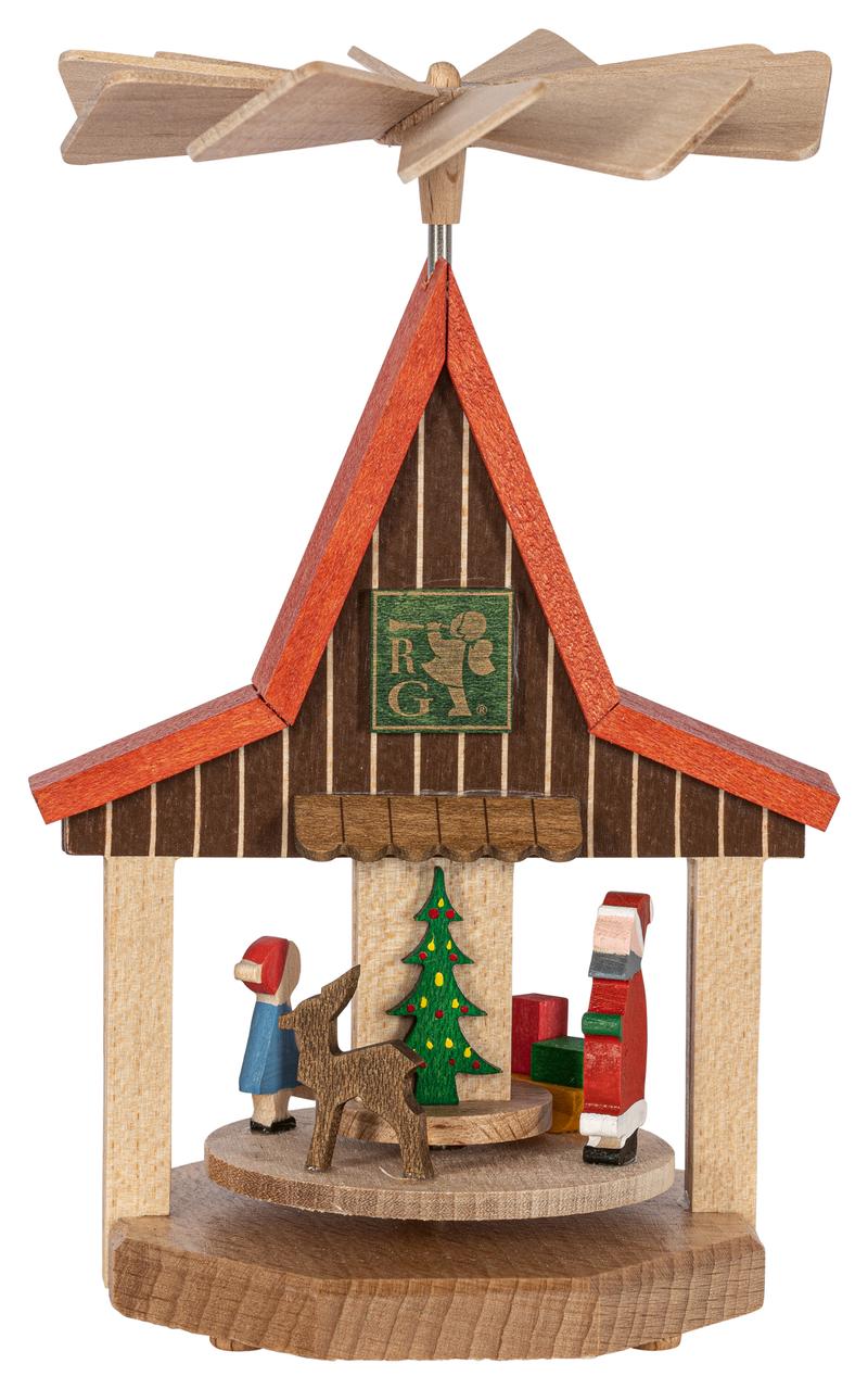 RGL - 01753 - Glässer Volkskunst 'Wärmespiel Haus Weihnachtsmann' 13cm