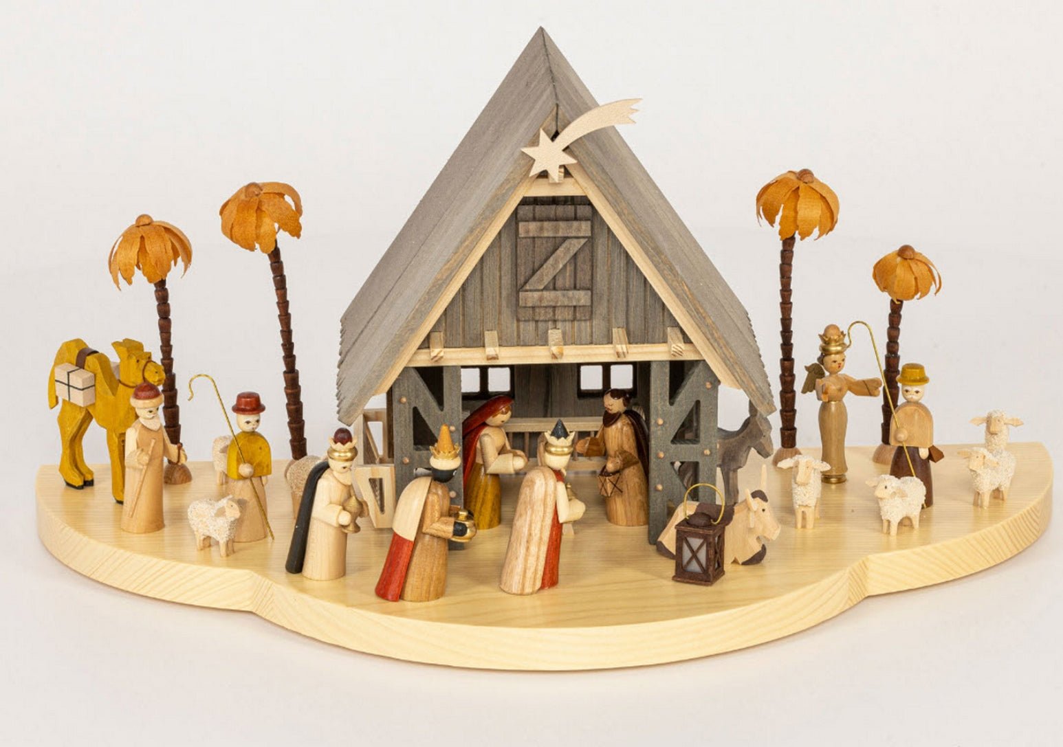 RGL - 17525 - Glässer Volkskunst 'Weihnachtskrippe Christi Geburt, elektrisch' 24x50cm