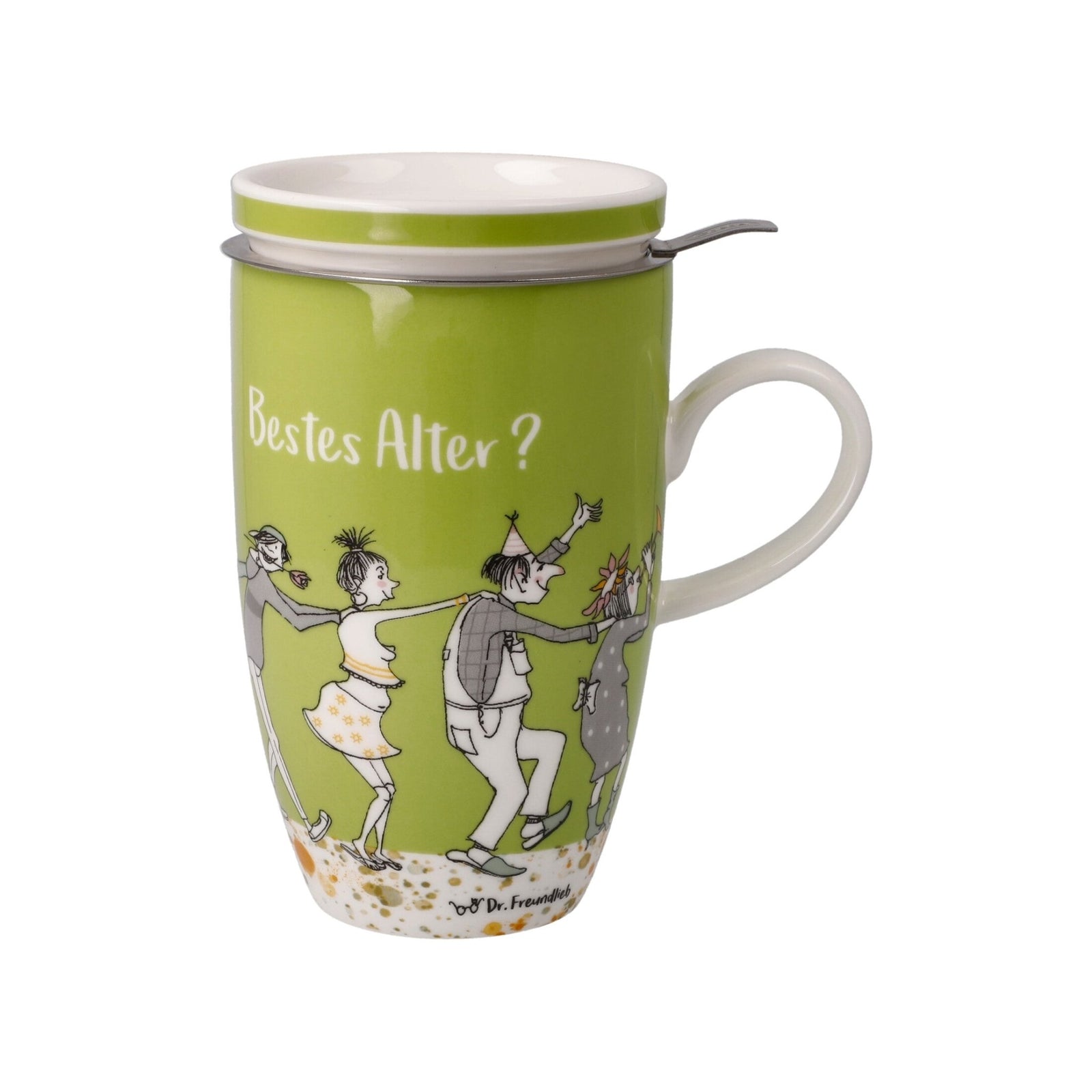 27001361 - Goebel Barbara Freundlieb Teetasse mit Deckel und Sieb 'das beste Alter' 2023