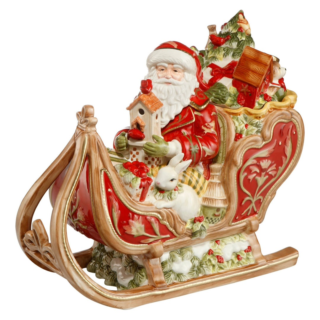 Goebel Fitz & Floyd Christmas Collection 'Dose - Santa auf Schlitten, Rot'-51001281