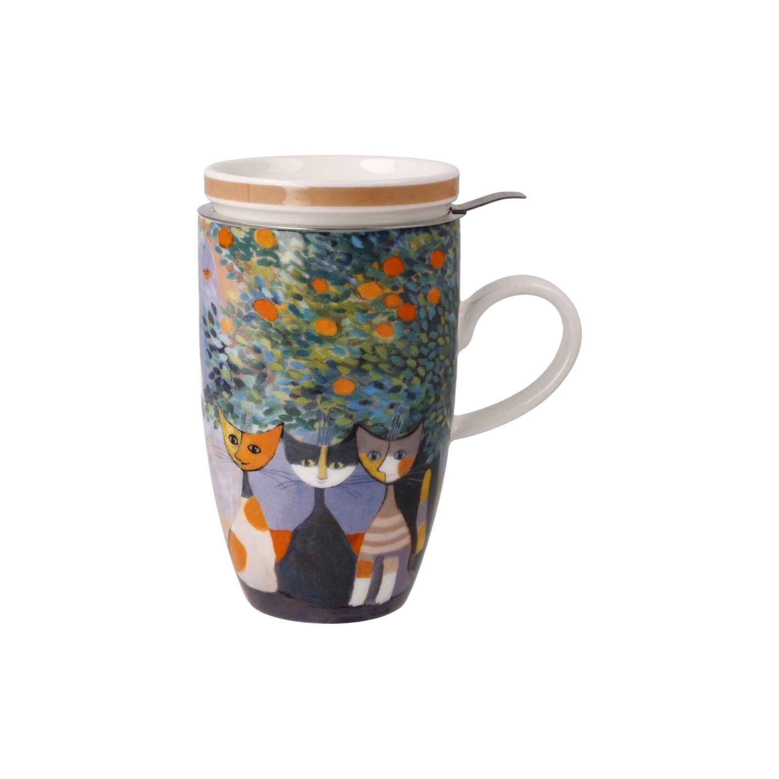 66861321 - Goebel Rosina Wachtmeister Wohnaccessoires Teetasse mit Deckel und Sieb 'Tempi felici' 2023