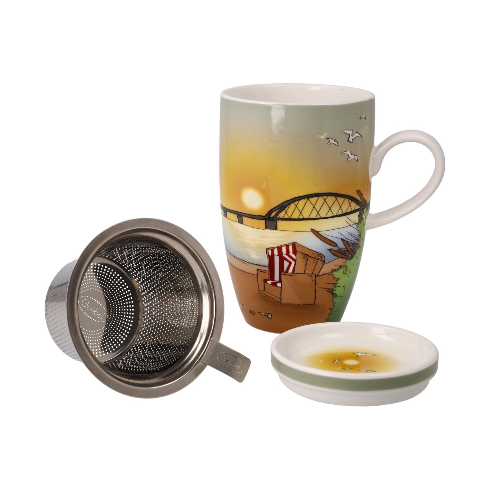23102191 - Goebel Scandic Home Wohnaccessoires Teetasse mit Deckel und Sieb 'Seaview' 2023