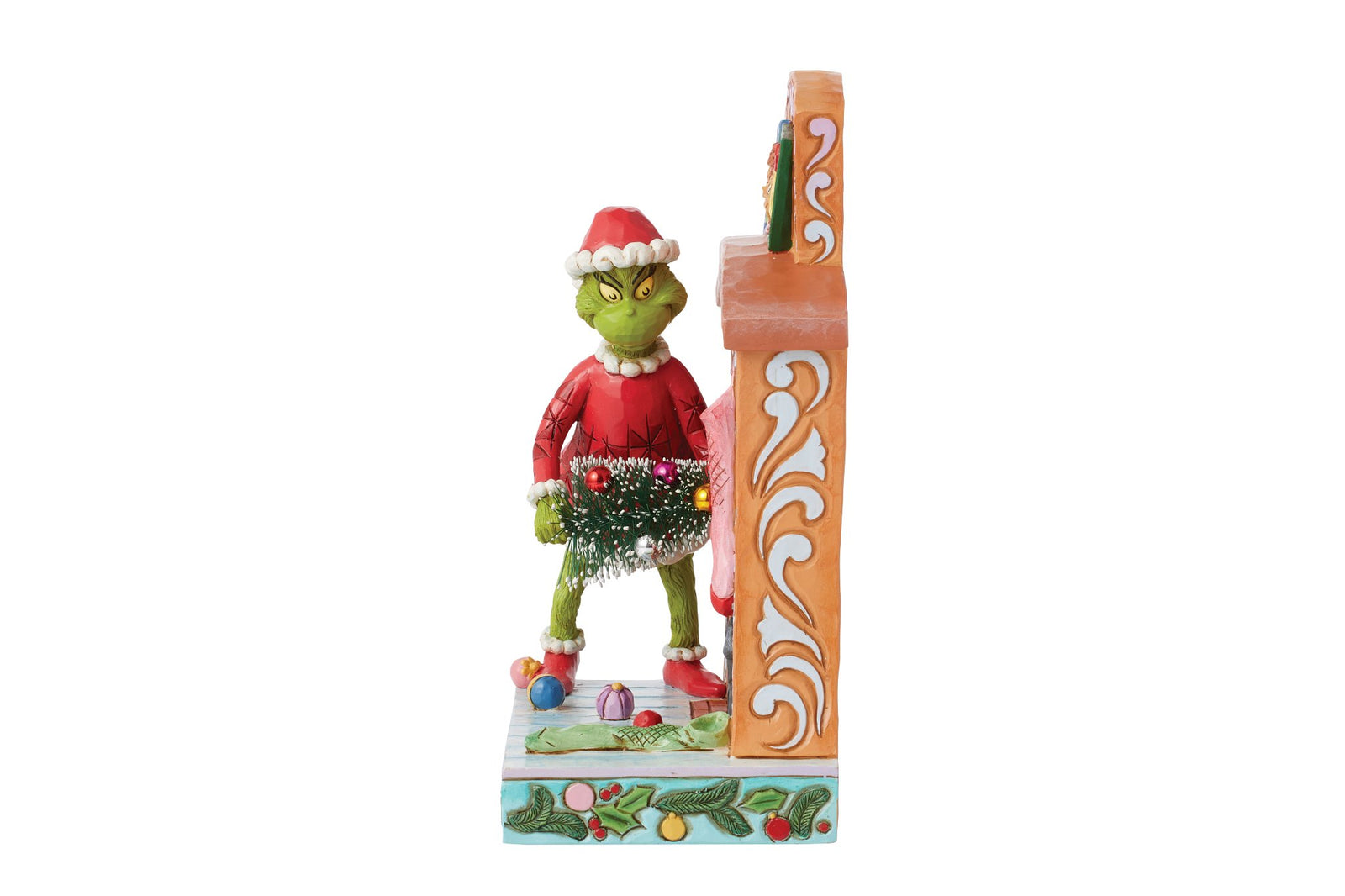 6015214 - Grinch schiebt Baum den Kamin hoch Figur - 19cm, Jim Shore 2024