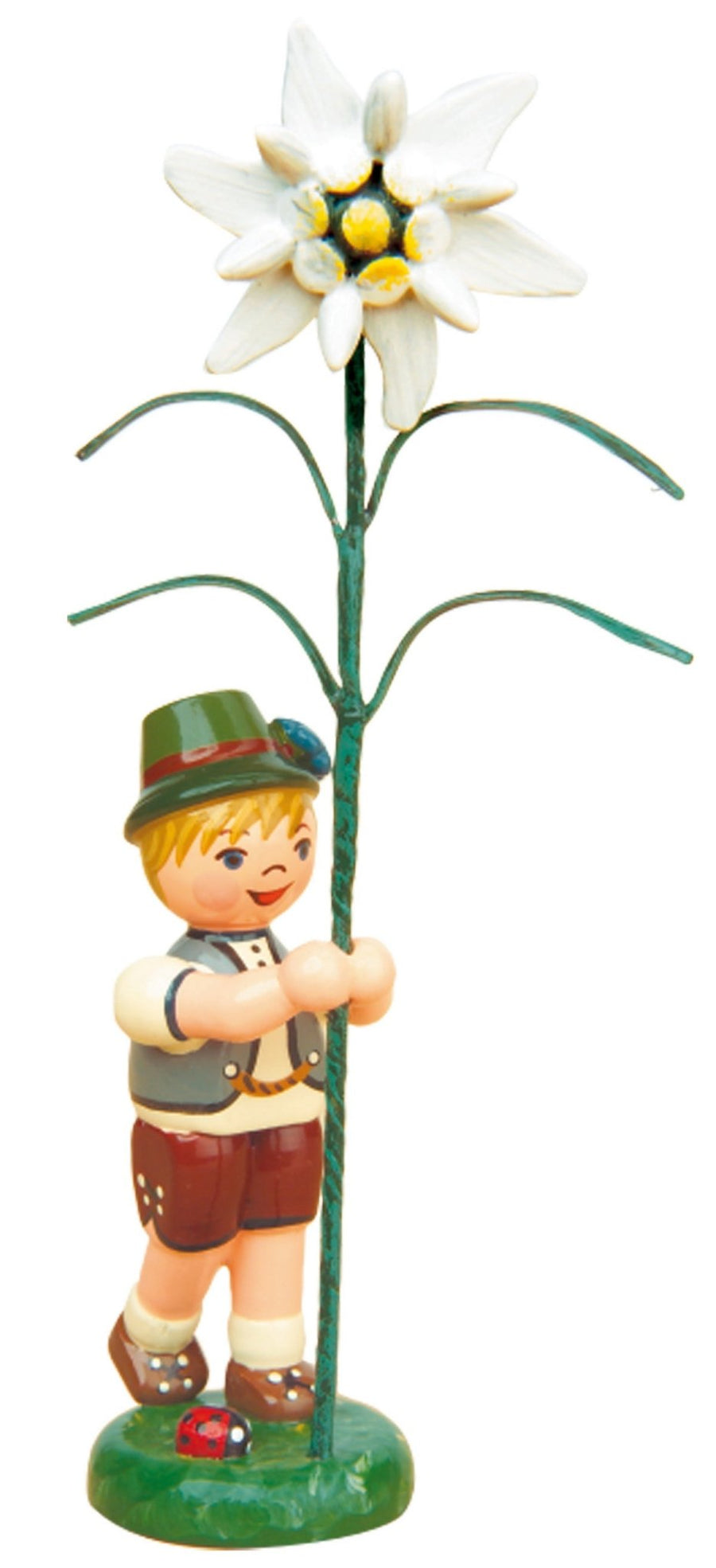 Hubrig Volkskunst 'Blumenkinder Junge mit Edelweiß - 11cm'-HUB-308h0001