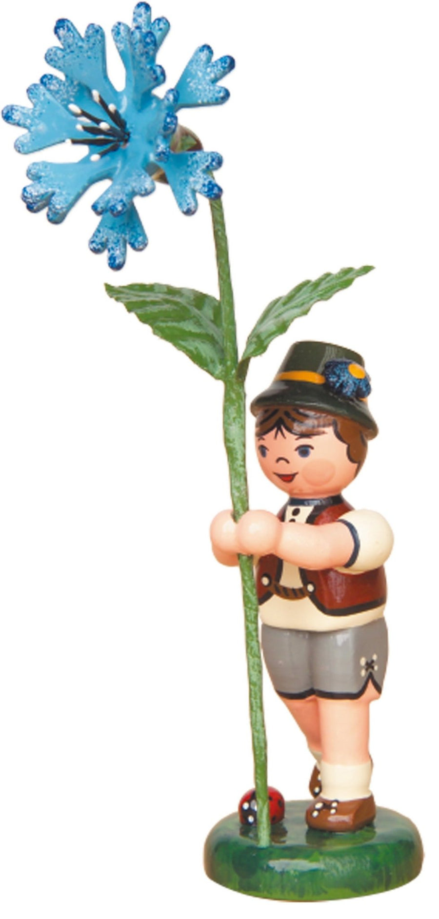 Hubrig Volkskunst 'Blumenkinder Junge mit Kornblume - 11cm'-HUB-308h0008