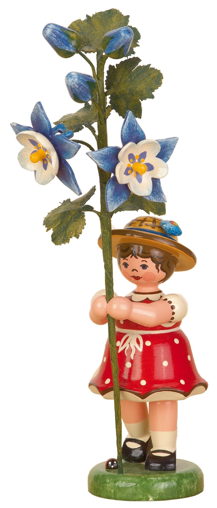 HUB - 307h5003 - Hubrig Volkskunst 'Blumenkinder Mädchen - Akelei 17cm'