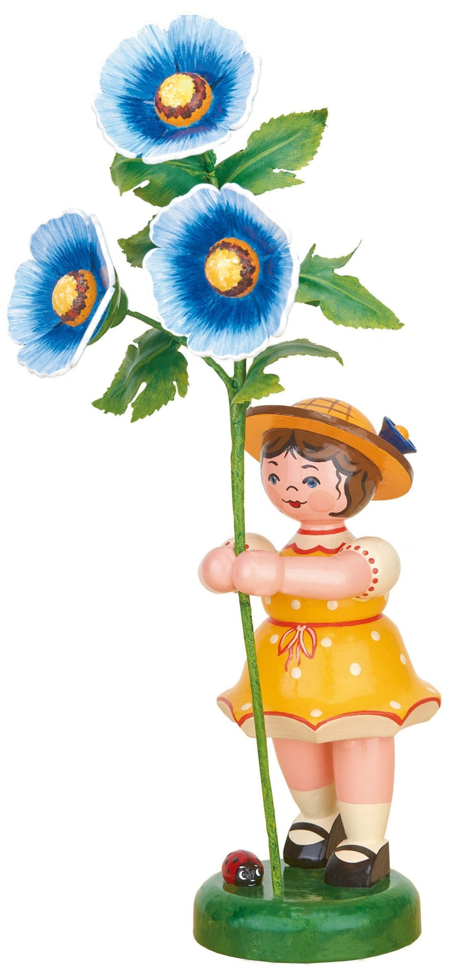 Hubrig Volkskunst 'Blumenkinder - Mädchen - MALVE - blau 24cm'-HUB-307h2021