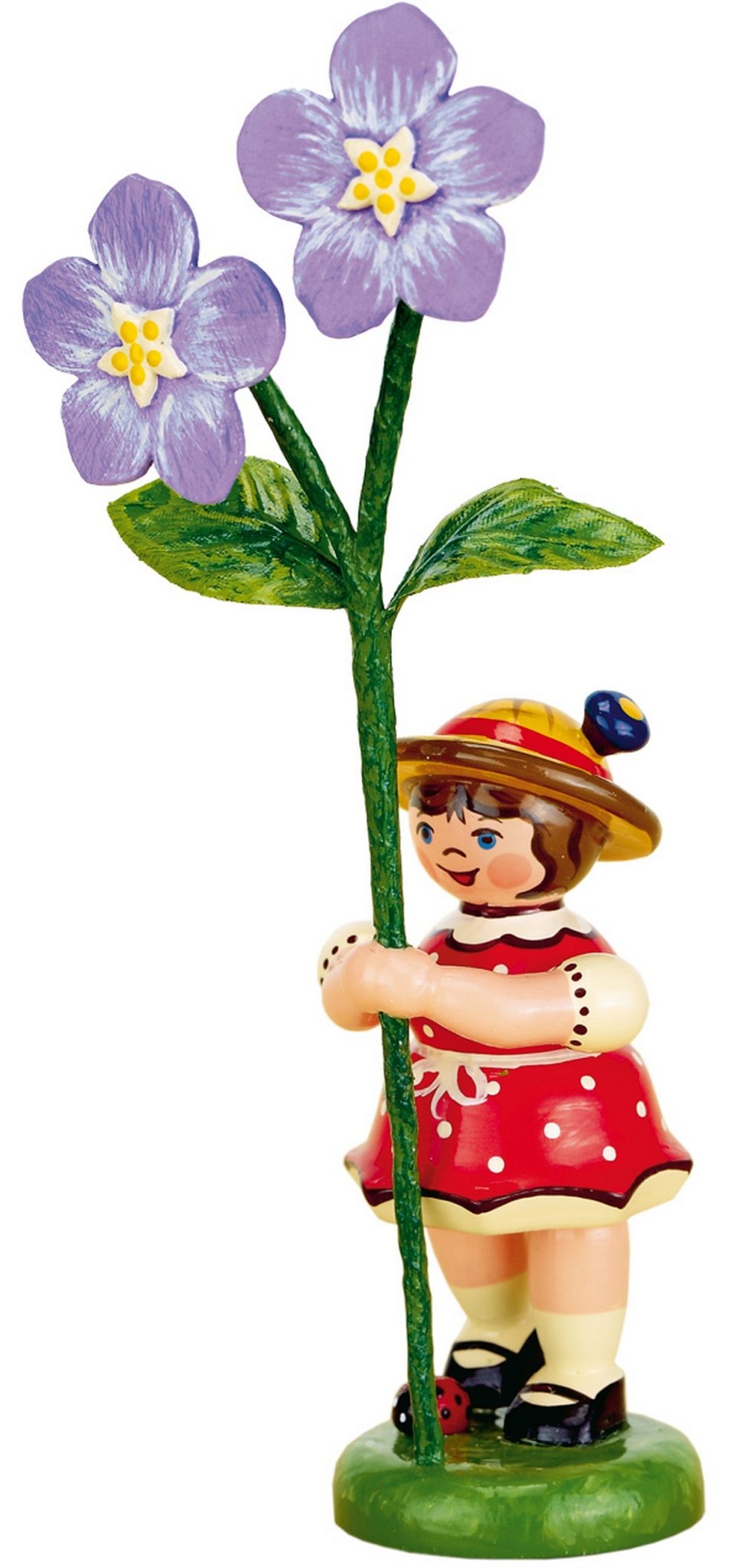HUB - 307h0058 - Hubrig Volkskunst 'Blumenkinder Mädchen mit Flachs'