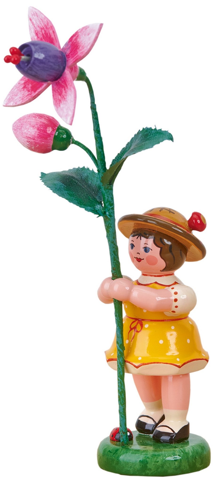 HUB - 307h0102 - Hubrig Volkskunst 'Blumenkinder Mädchen mit Fuchsie - 11cm'