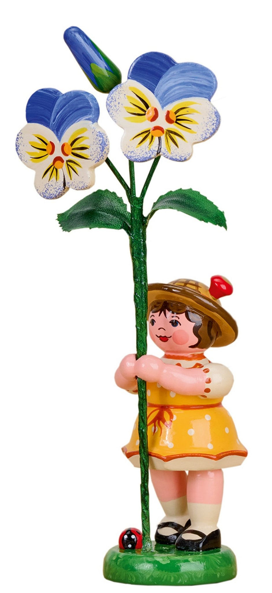 Hubrig Volkskunst 'Blumenkinder Mädchen mit Hornveilchen 11cm' 2023-HUB-307h0103