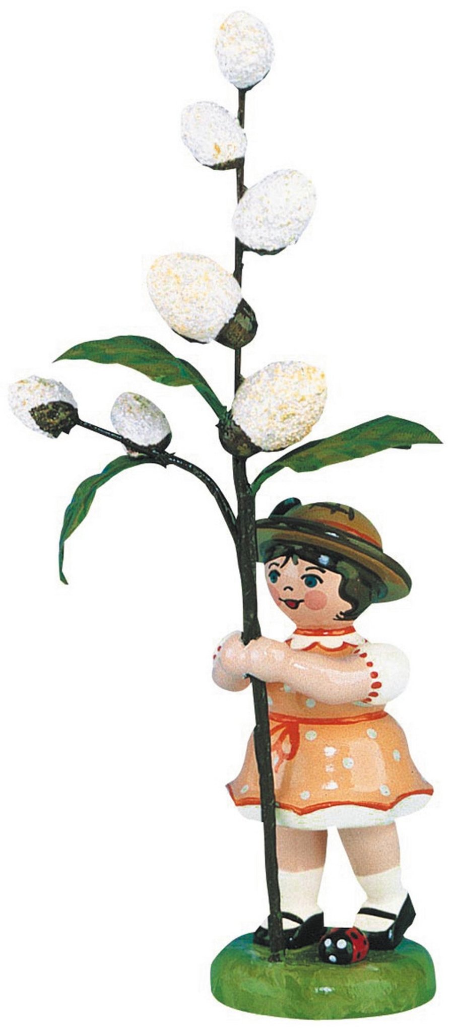 Hubrig Volkskunst 'Blumenkinder Mädchen mit Maikätzchen - 11cm'-HUB-307h0008