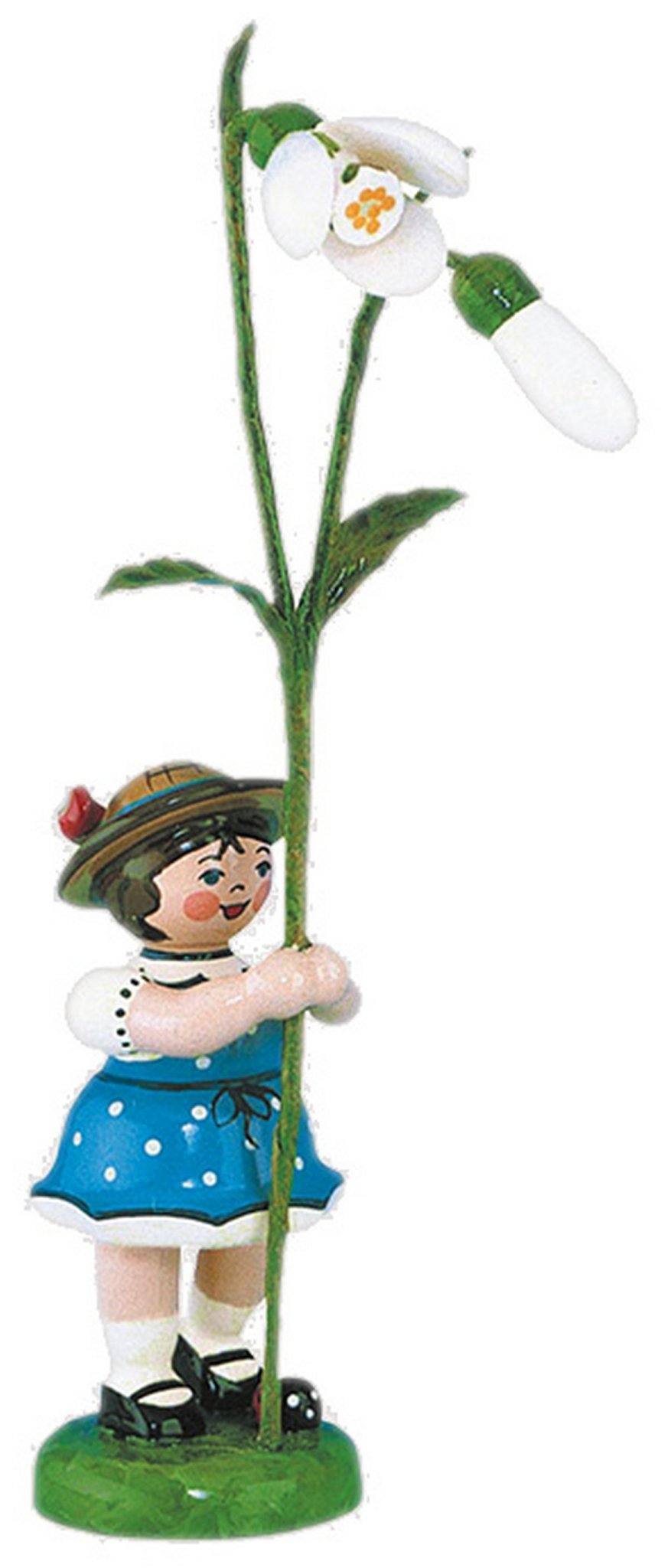 HUB - 307h0001 - Hubrig Volkskunst 'Blumenkinder Mädchen mit Schneeglöckchen - 11cm'