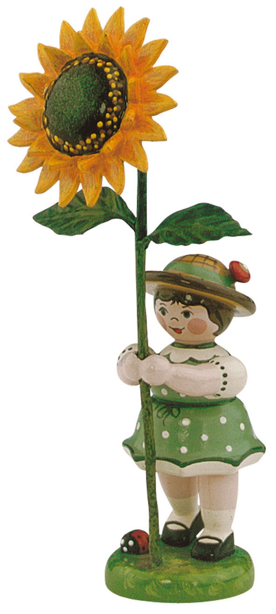 Hubrig Volkskunst 'Blumenkinder Mädchen mit Sonnenblume - 11cm'-HUB-307h0052