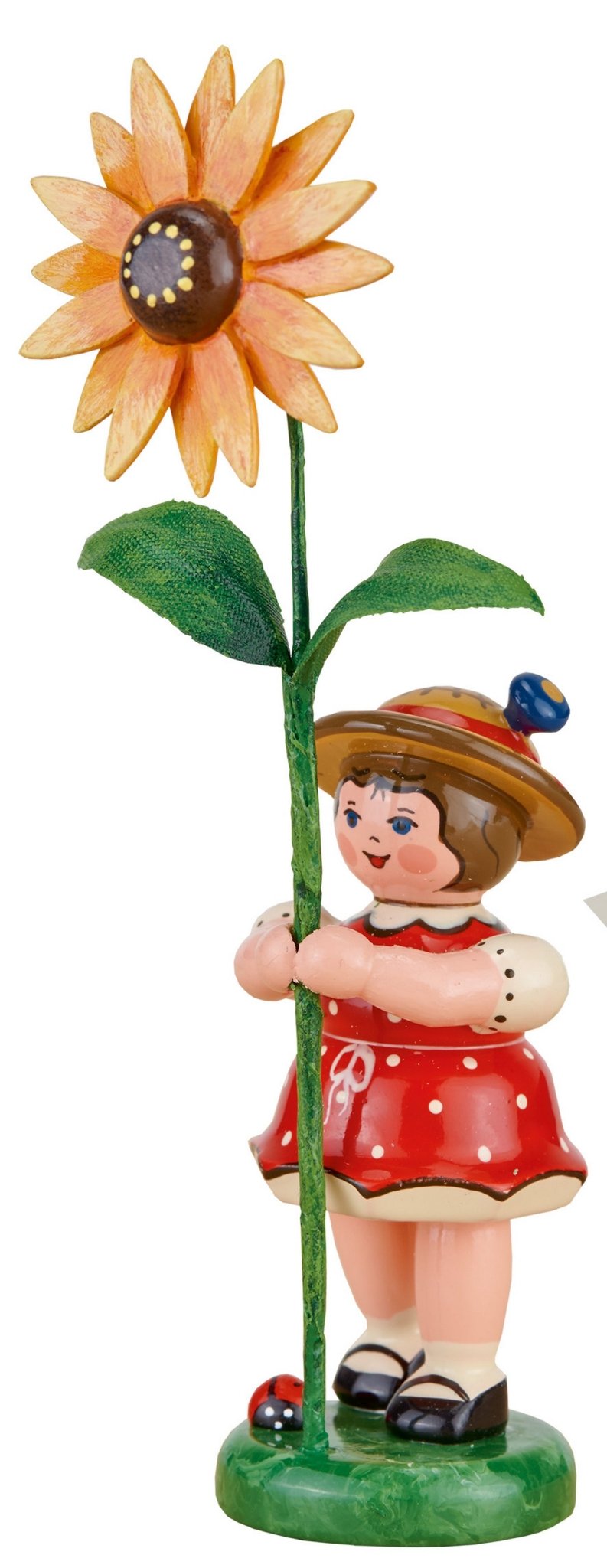 Hubrig Volkskunst 'Blumenkinder Mädchen mit Sonnenhut - 11cm'-HUB-307h0101