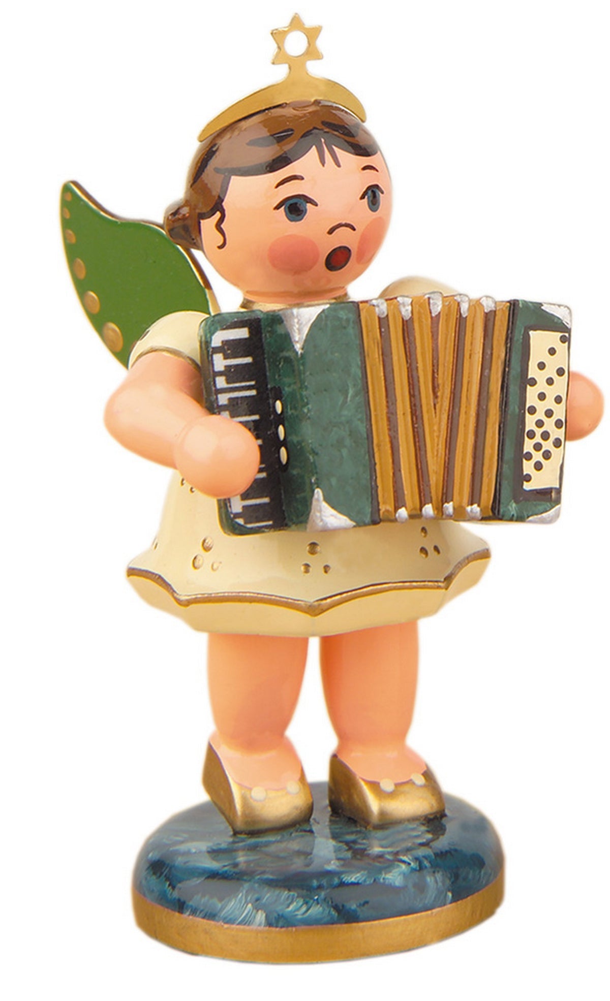 HUB - 121h0006 - Hubrig Volkskunst 'Engel mit Akkordeon 6,5cm'
