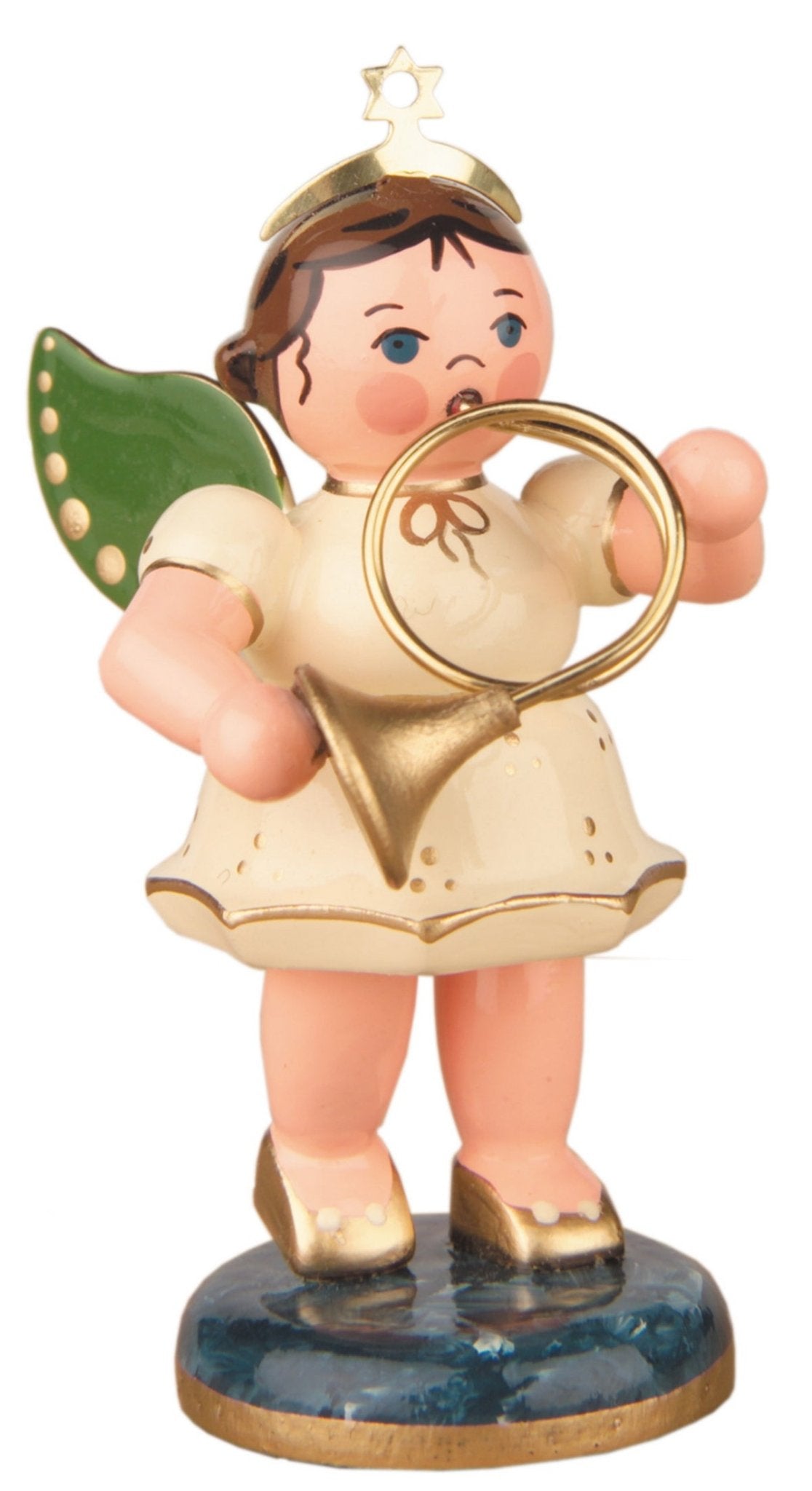 HUB - 121h0019 - Hubrig Volkskunst 'Engel mit Horn 6,5cm'