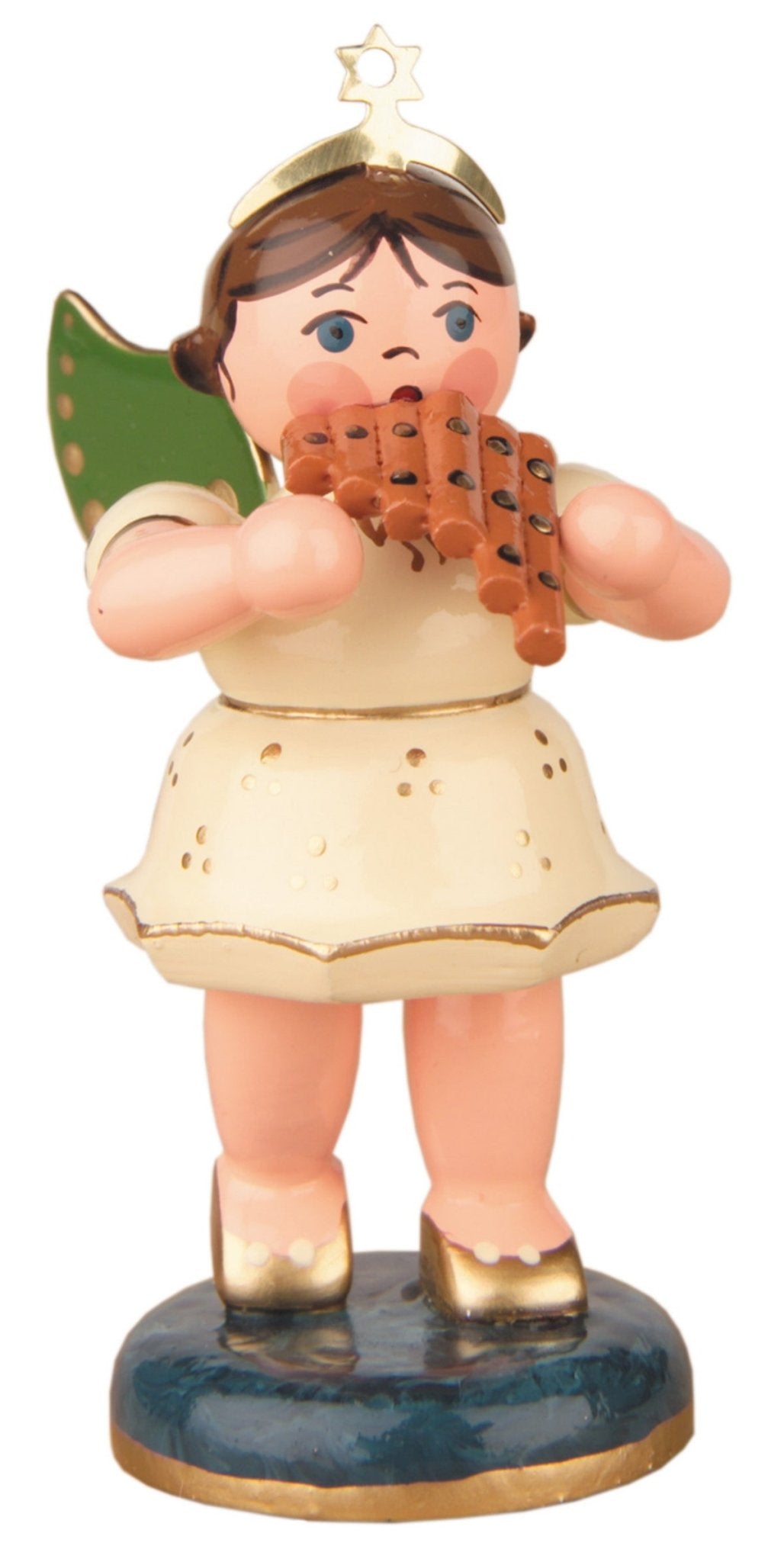 HUB - 121h0024 - Hubrig Volkskunst 'Engel mit Panflöte 6,5cm'