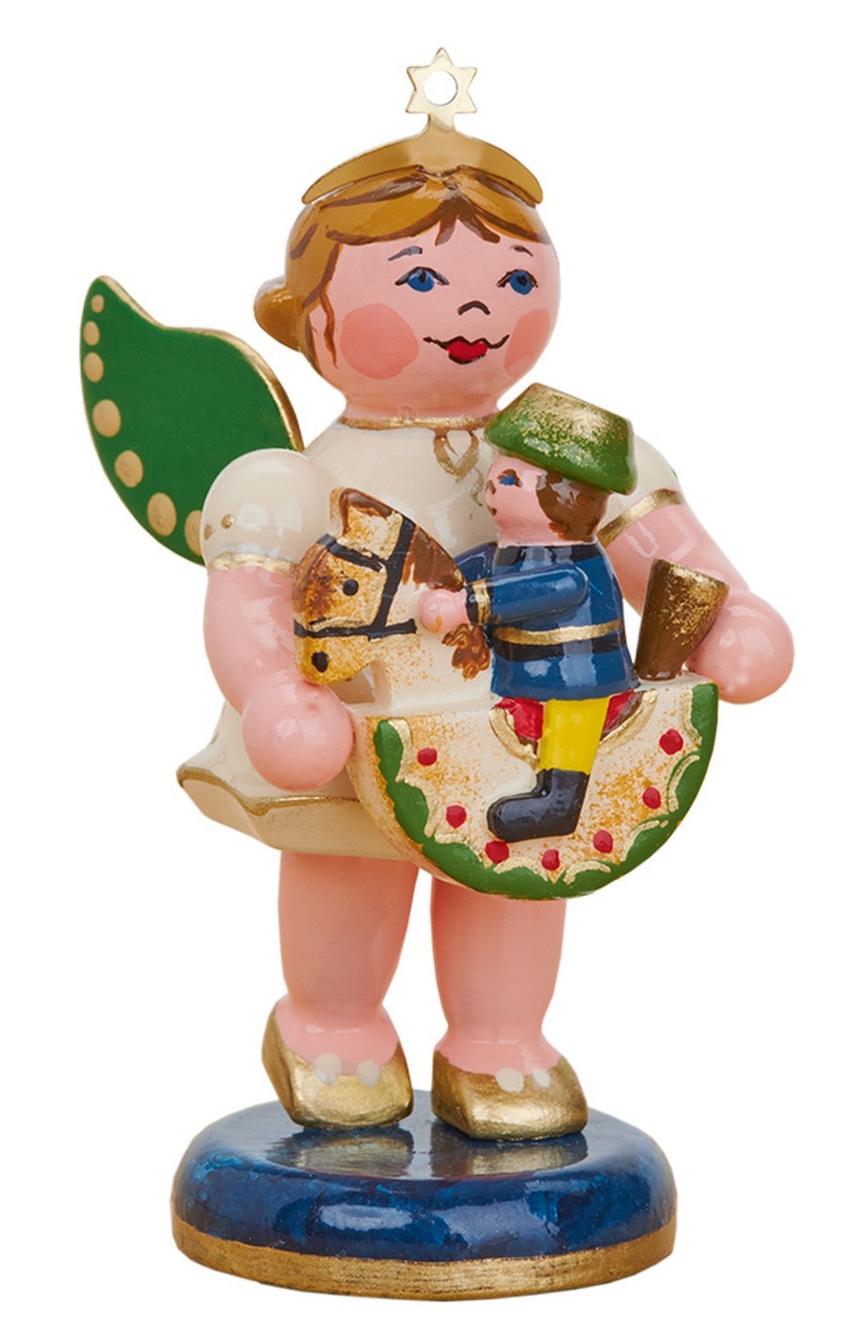 HUB - 121h0105 - Hubrig Volkskunst 'Engel mit Reiterlein 6,5cm'