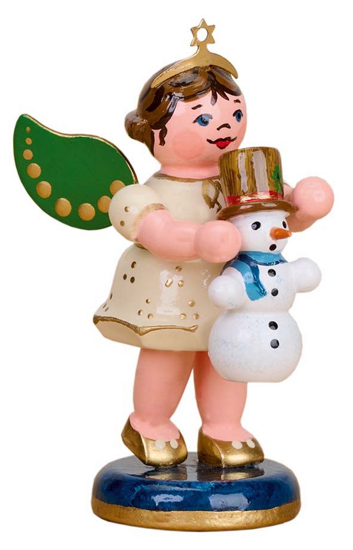 HUB - 121h0106 - Hubrig Volkskunst 'Engel mit Schneemann 6,5cm'