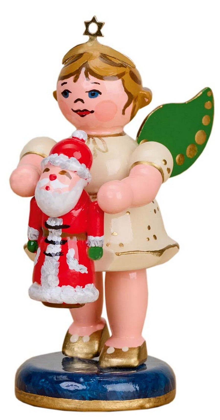 Hubrig Volkskunst 'Engel mit Weihnachtsmann 6,5cm'-HUB-121h0107