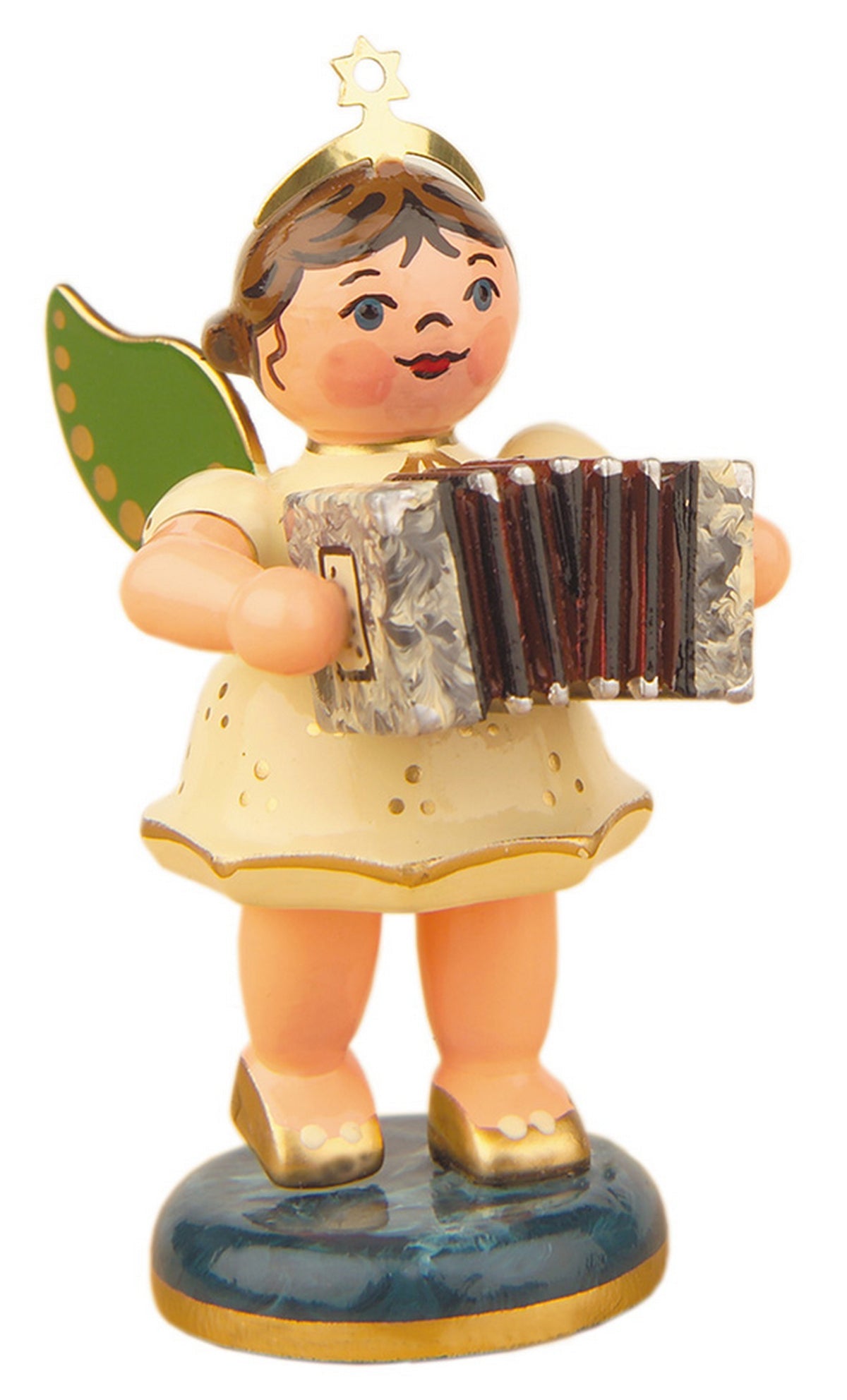 HUB - 121h0004 - Hubrig Volkskunst 'Engel mit ZiehhaRäuchermannonika 6,5cm'