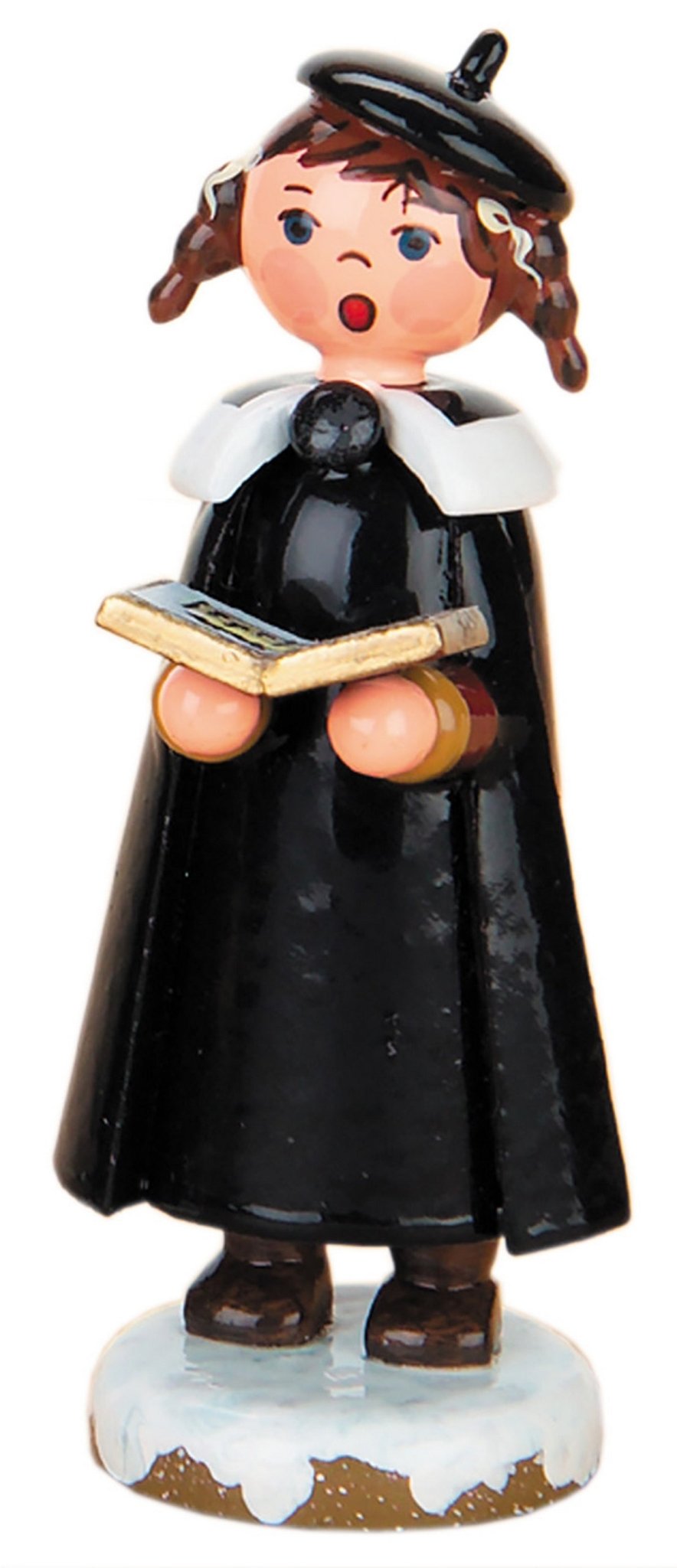 HUB - 122h0002 - Hubrig Volkskunst 'Kurrendemädchen m. Buch u. Zöpfe 8cm'