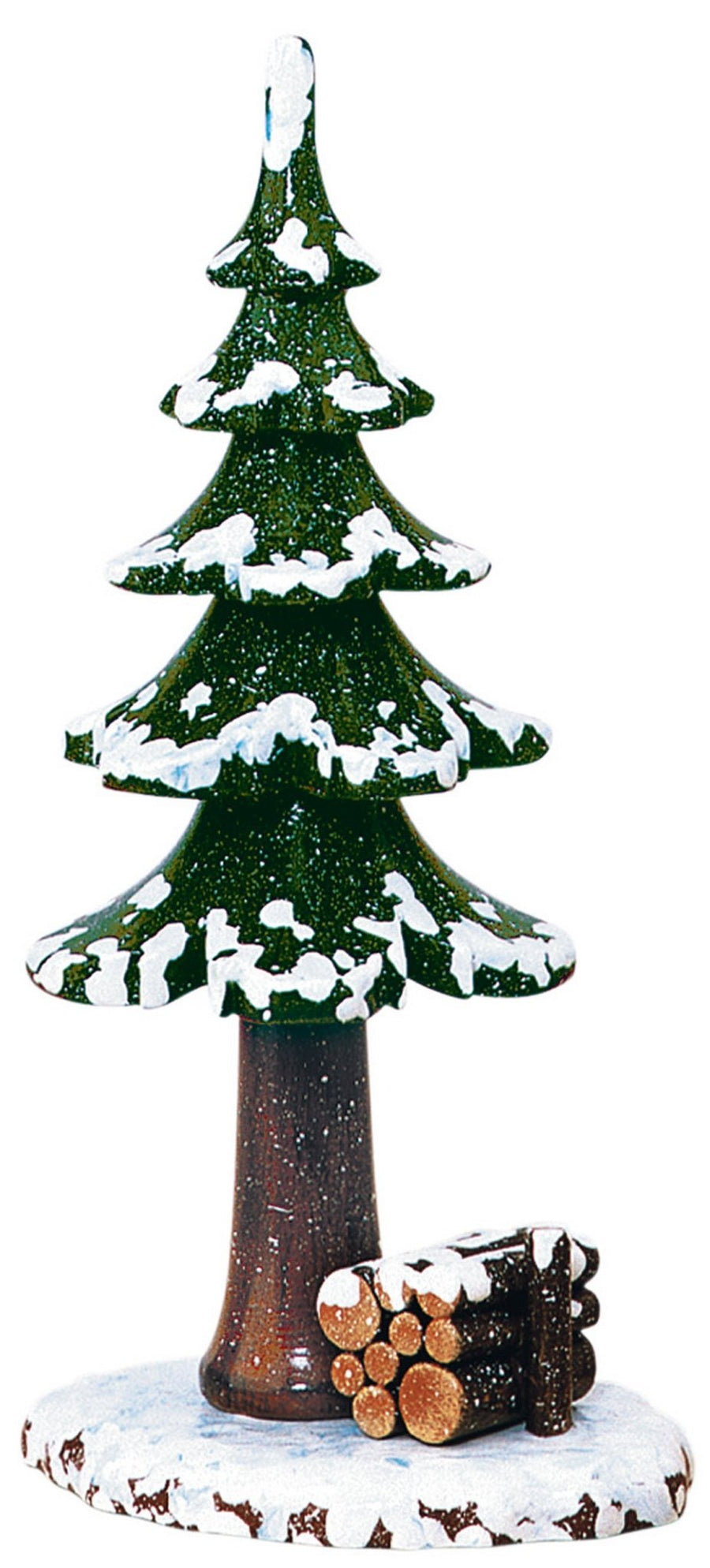 Hubrig Volkskunst 'Winterkinder Winterbaum mit Holzstapel 17cm'-HUB-110h1012