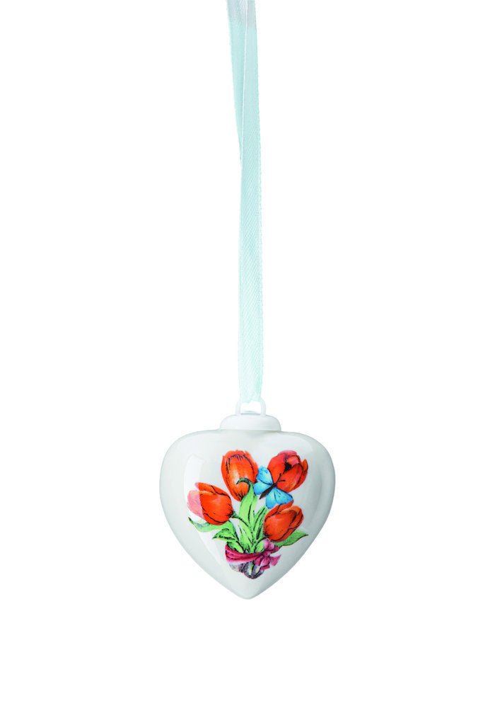02256 - 727108 - 27840 - Hutschenreuther Ostern Frühlingsgrüsse Tulpen 'Porzellan - Mini - Herz - 4,5 cm'