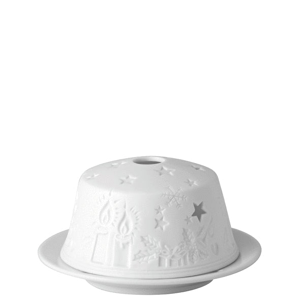 02443 - 725460 - 27527 - Hutschenreuther Xmas Lithophanielicht - Kerzenschein Weiss matt/creme 7cm