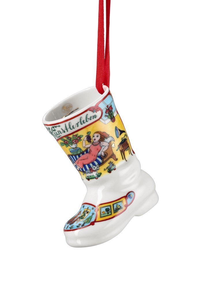 02249 - 722730 - 27830 - Hutschenreuther Xmas - Porzellanstiefel »Künstlerleben h = 7,5 cm« 2015