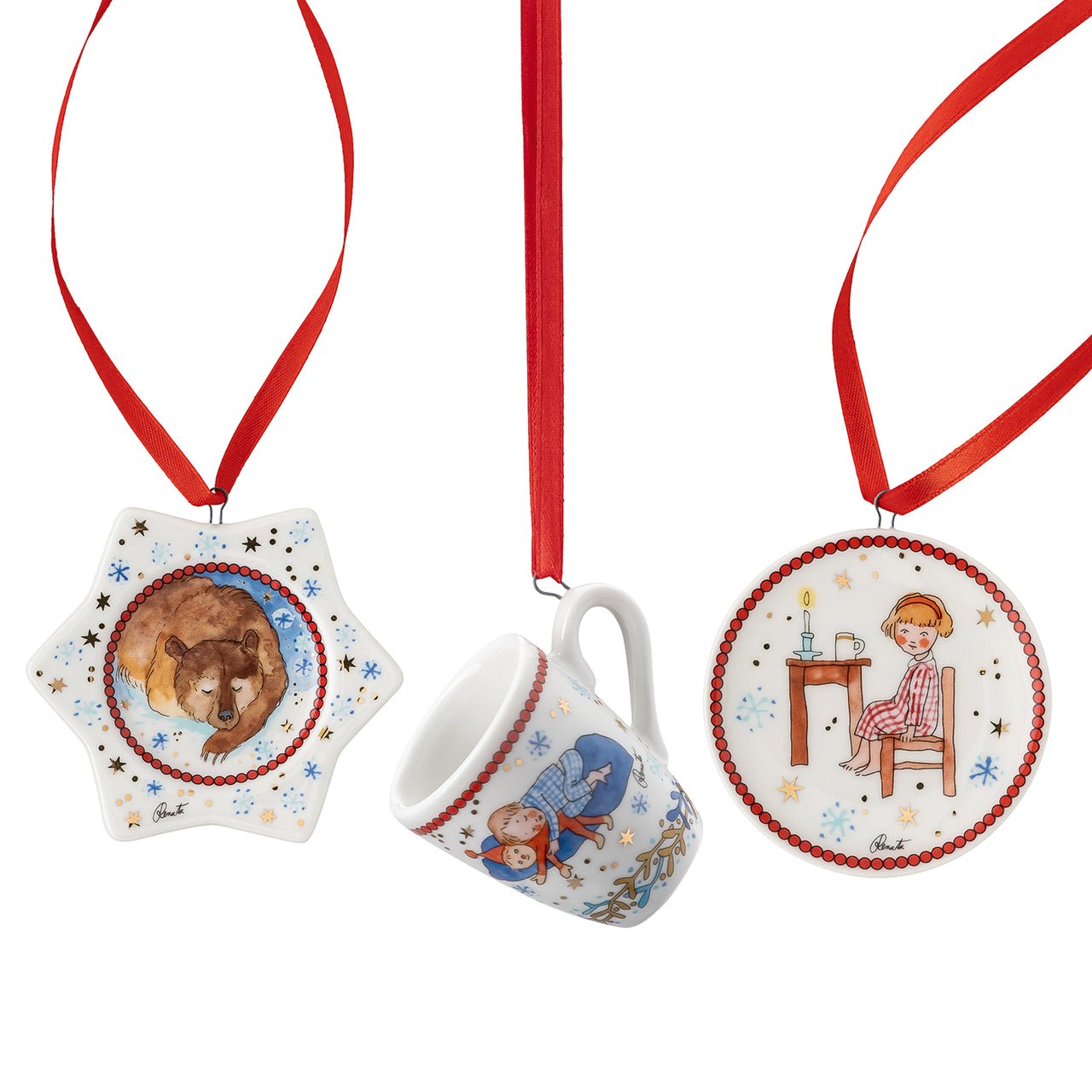 02485 - 727412 - 28673 - Hutschenreuther Xmas Sammelkollektion 'Mini - Set 3tlg.Becher - Weihnachtsabend' 2022