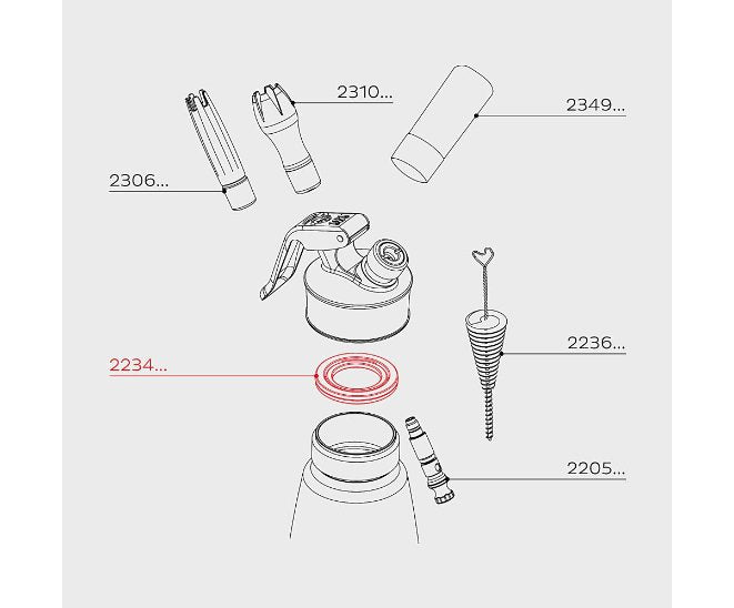 ISI2234005 - iSi 'Kopfdichtung grau mit Entnahmering für CPW/DWP/EWP'