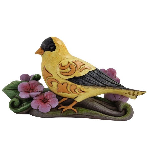 6010282 - Jim Shore - 'Figur Golden Harmony - Stieglitz / Goldfinch - h 11cm'