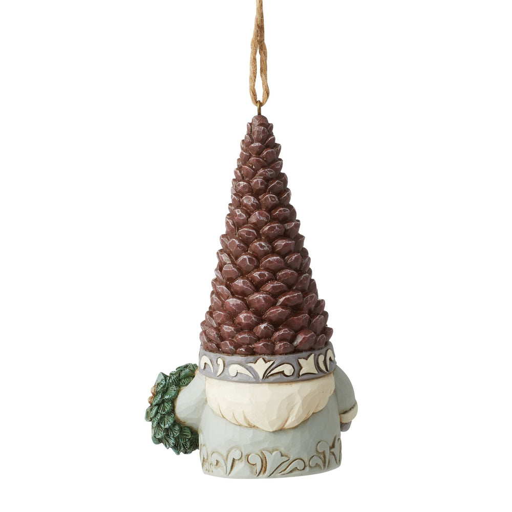 Jim Shore Figuren - Woodland Gnome Kiefernzapfen Hut Ornament - 11,5cm hoch-6012689
