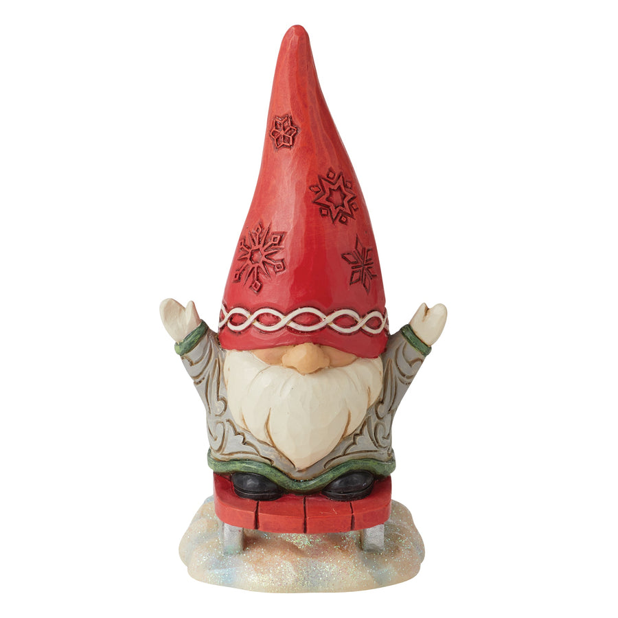 Jim Shore - Heartwood creek 'Snow Much Fun (Gnome with Sled Figurine) N' 2022-6010845