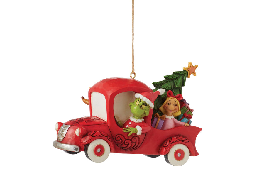 Jim Shore - 'The Grinch in a Red Truck Hanging Ornament - 11,5cm' 2023-6012706