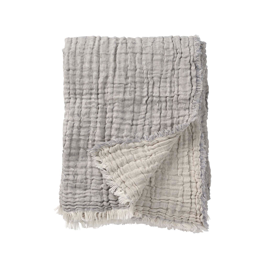 KLIPPAN - Duo grau gewebte Decke aus Leinen/Baumwolle, 170x130cm-KLI-272001