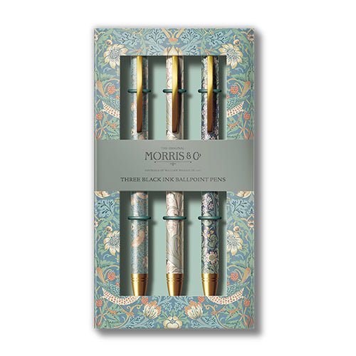 chi - WMS3PENS - Kugelschreiber Set 3 Stück, chic.mic, mit William Morris Florale Motive