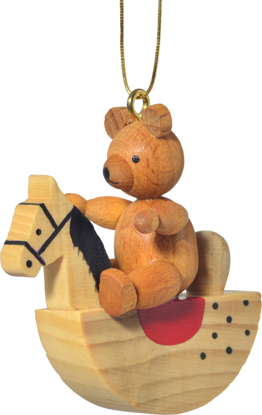 KWO - 81805 - KWO - Baumbehang Teddy auf Schaukelpferd, Holzkunst, 5cm