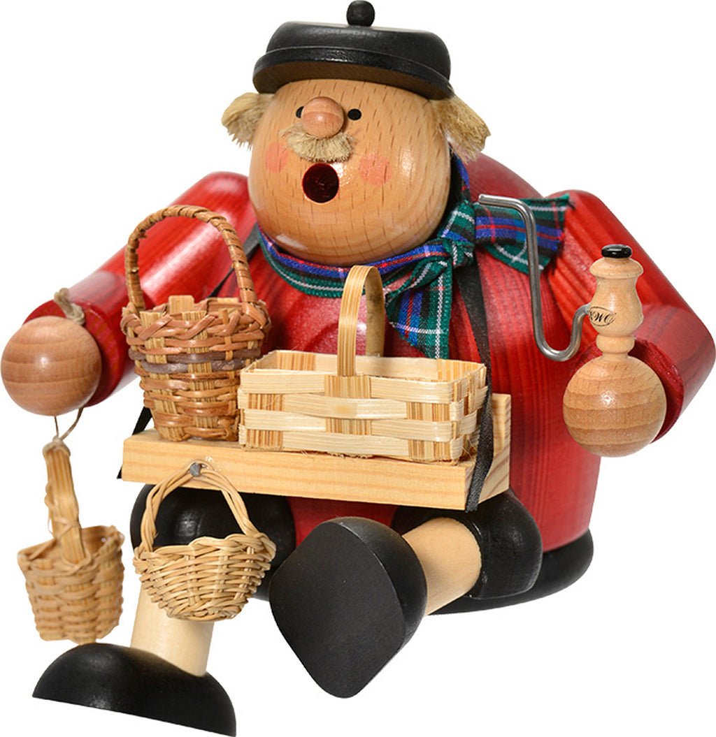 KWO - 21467 - KWO - Räuchermann Kantenhocker Korbhändler, Holzkunst, 15cm
