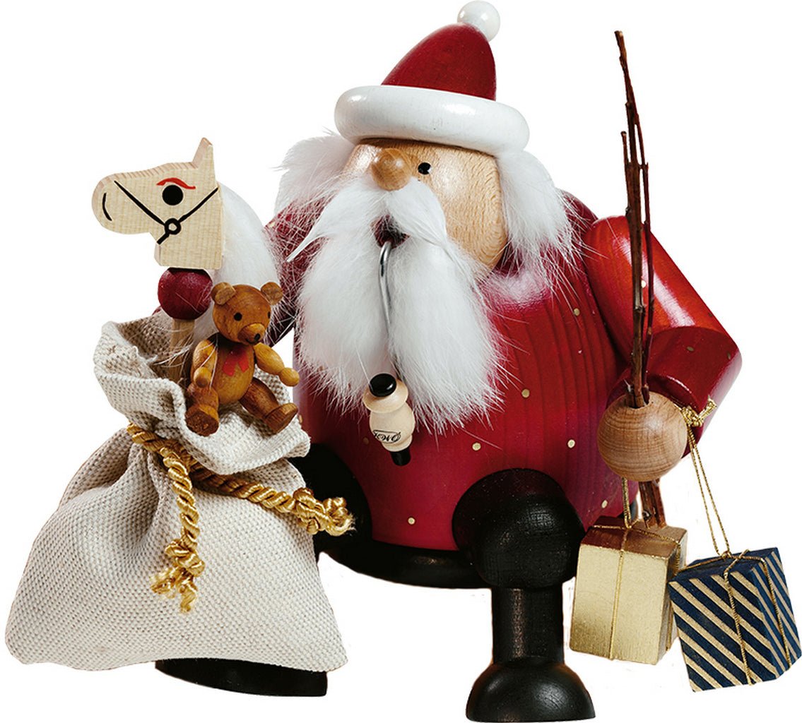 KWO - 21608 - KWO - Räuchermann Kantenhocker Weihnachtsmann, Holzkunst, 16cm