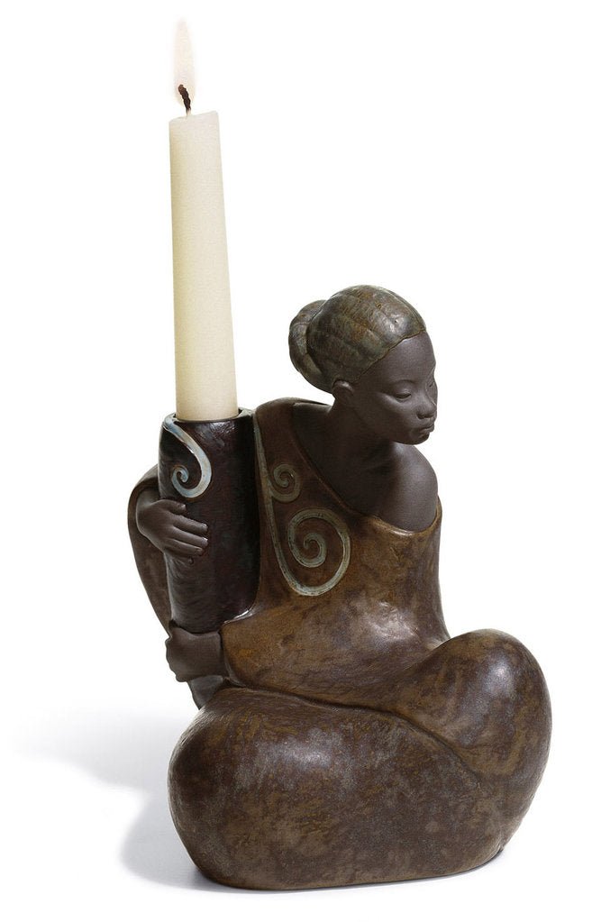 010 - 12500 - LLADRO® Figur »Afrikanerin mit Kerzenhalter Krug« 01012500
