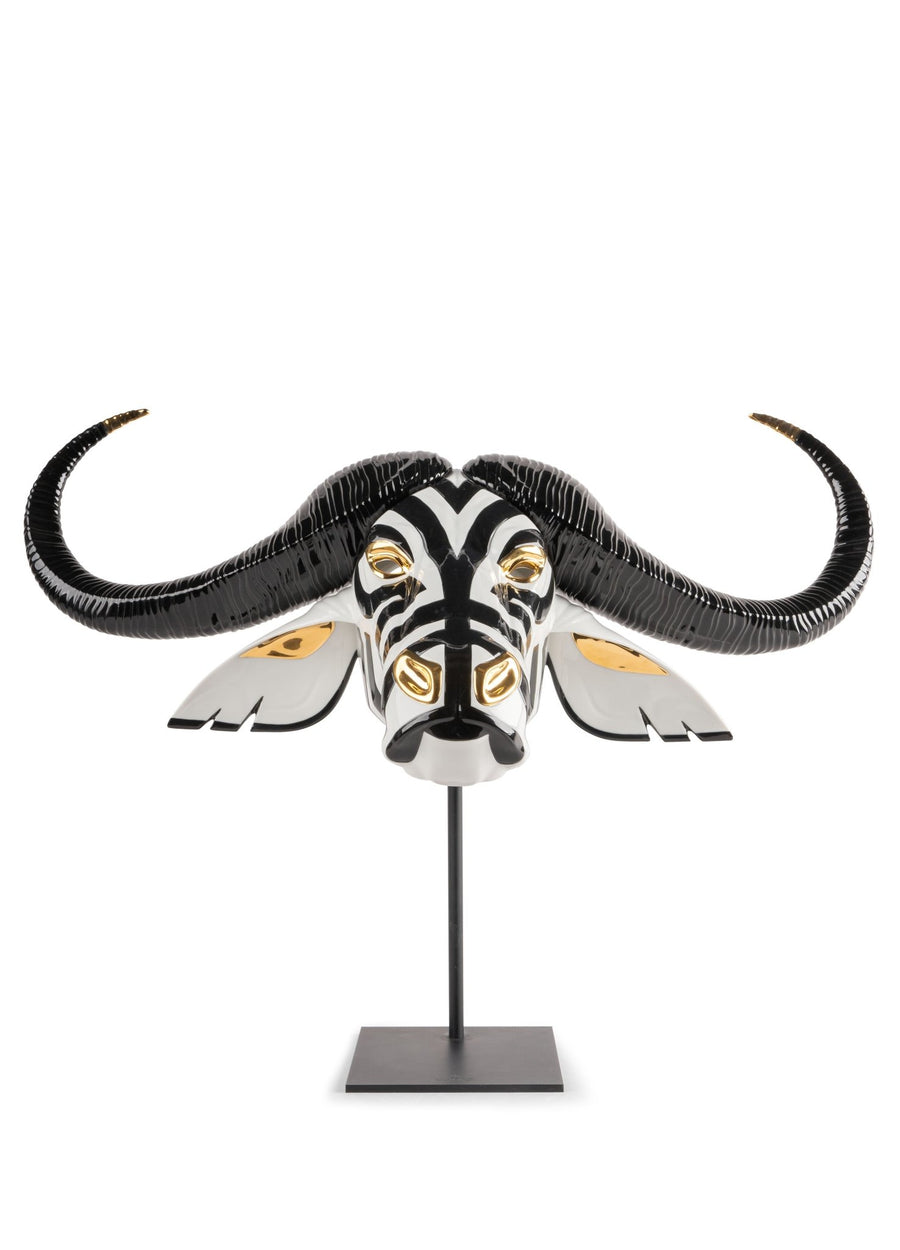 LLADRO® Figur »Buffalo mask (black-gold) Sculpture 64cm breit« 01009594-010-09594