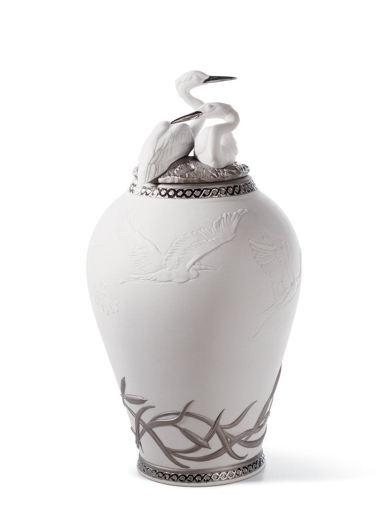 010 - 07052 - LLADRO® Figur »Deckelvase Königsreiher (Re - Deco)« 01007052