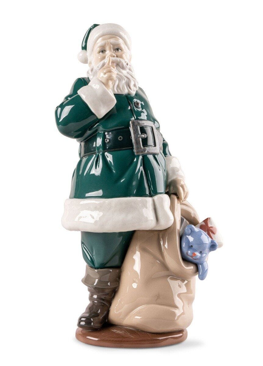 010 - 09687 - LLADRO® Figur 'Der Weihnachtsmann ist da - Santa is here Figurine green 33cm' 01009687