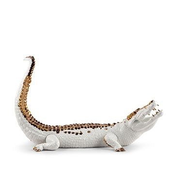 LLADRO® Figur »Krokodil weiß-Kupfer - 39 x 68 x 28 cm« 2021 01009542-010-09542