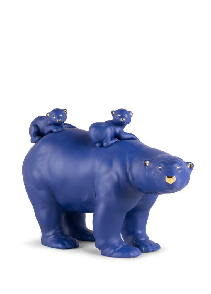 LLADRO® Figur »Mutter Bär und Babys (blue-gold) Sculpture limitiert - 39cm l« 01009565-010-09565